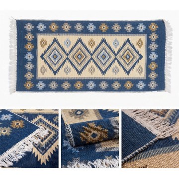 Wendbarer Orientteppich KILIM 80x150 cm blau/beige