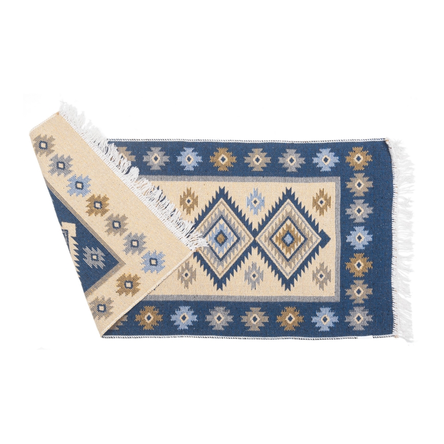 Wendbarer Orientteppich KILIM 80x150 cm blau/beige