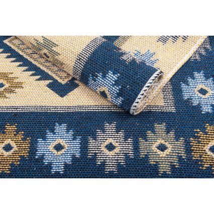 Wendbarer Orientteppich KILIM 80x150 cm blau/beige