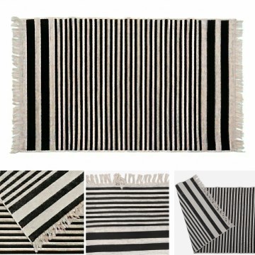 Wendbarer Teppich KILIM GOLD 80x150 cm schwarz/weiß