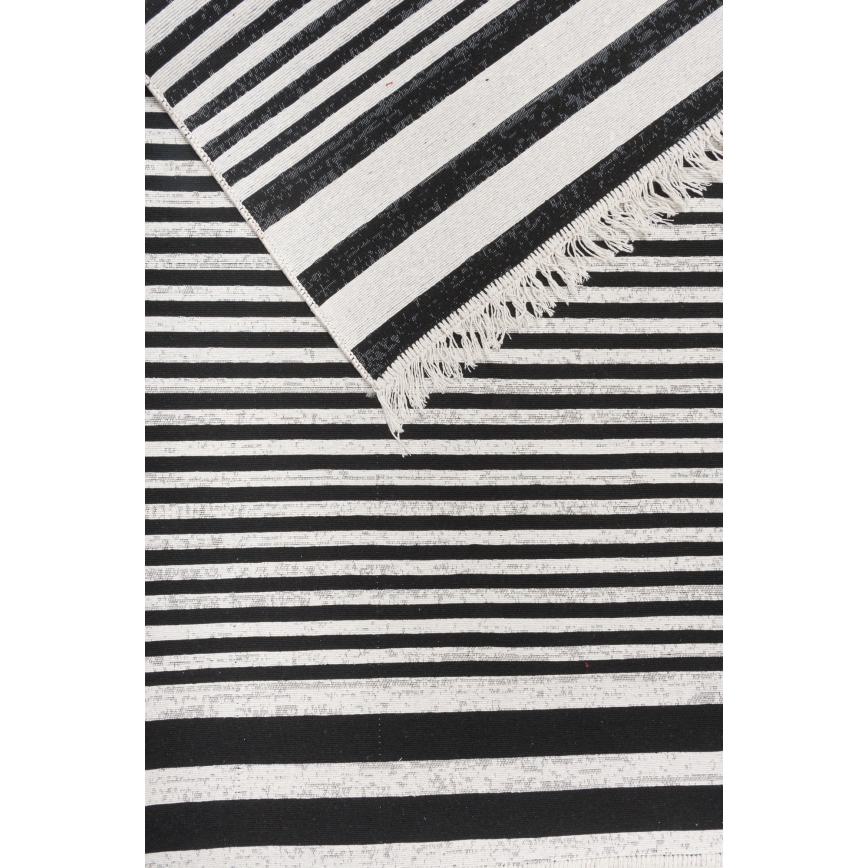 Wendeteppich KILIM GOLD 60x120 cm schwarz/weiß