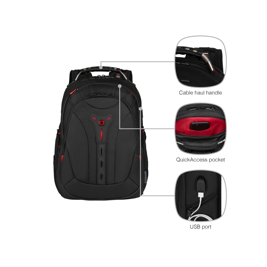 Wenger - Laptop-Rucksack 25 l 16" mit Tablet-Fach 10" Pegasus Deluxe schwarz