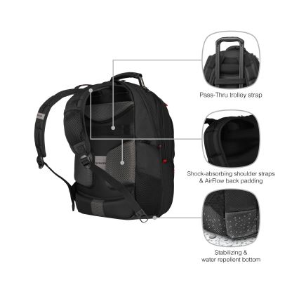 Wenger - Laptop-Rucksack 25 l 16" mit Tablet-Fach 10" Pegasus Deluxe schwarz
