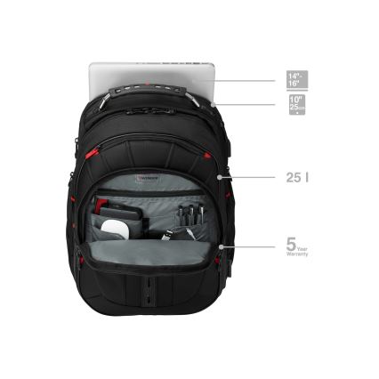 Wenger - Laptop-Rucksack 25 l 16" mit Tablet-Fach 10" Pegasus Deluxe schwarz