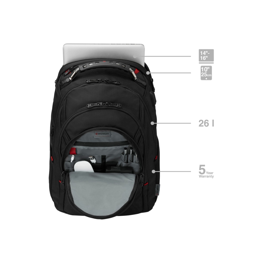 Wenger - Laptop-Rucksack 26 l 17" mit Tablet-Fach 10" Ibex Ballistic Deluxe