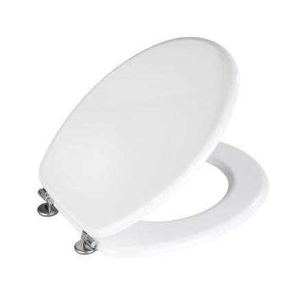 WENKO 154008100-WC-Sitz VALENCIA 43 x 36 cm weiß/silber