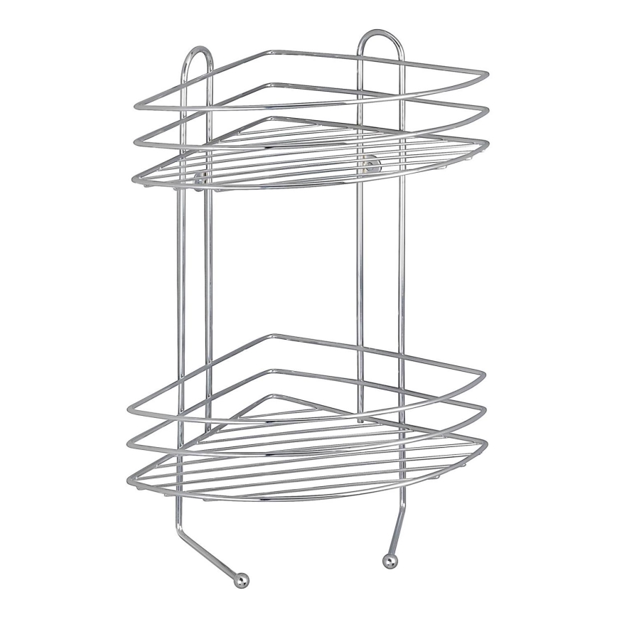 WENKO 15498100 - Eckregal EXCLUSIVE 23 x 30,5 cm, glänzender Chrom