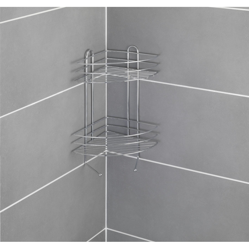 WENKO 15498100 - Eckregal EXCLUSIVE 23 x 30,5 cm, glänzender Chrom