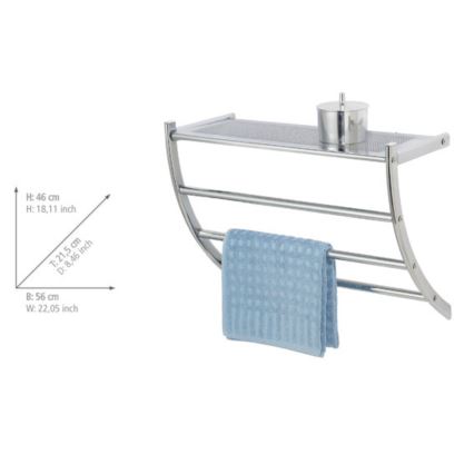 WENKO 15578100 - Handtuchständer PESCARA 56x46 cm glänzender Chrom