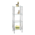 WENKO 15853100 - Regal YAGO 40x104 cm Edelstahl/silber/transparent