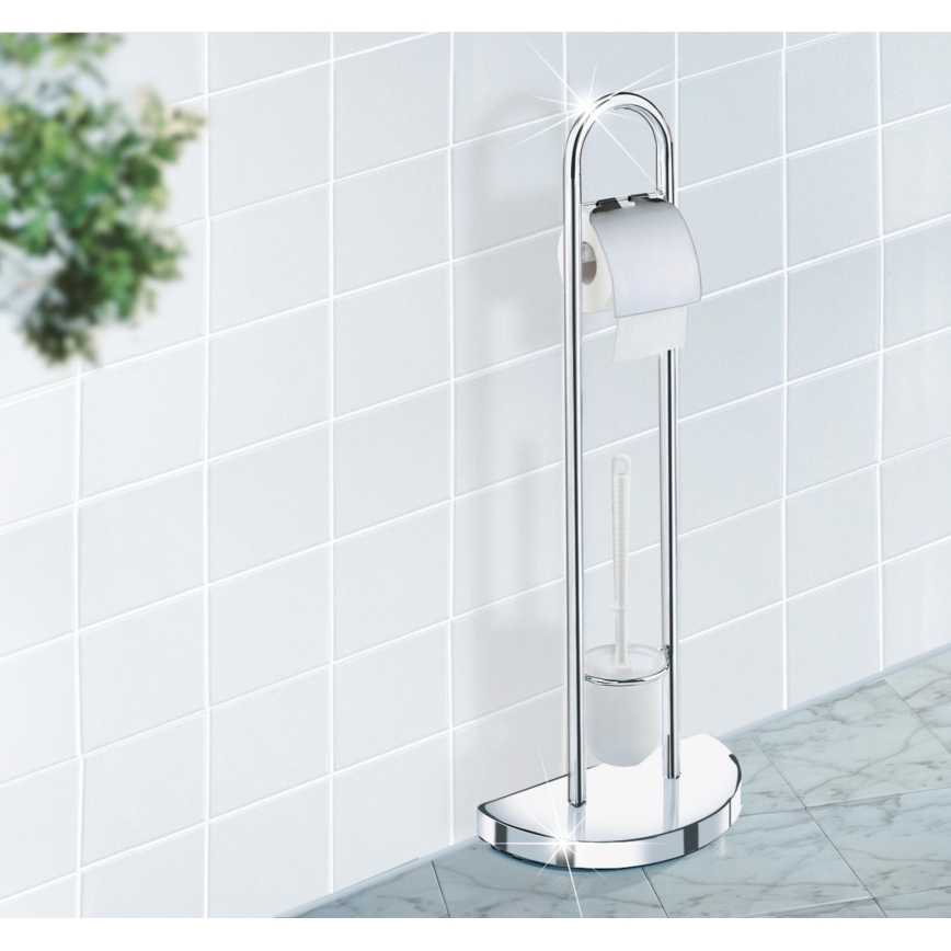 WENKO 16608100 - WC-Bürste COSENZA 33x84 cm glänzender Chrom/Satin