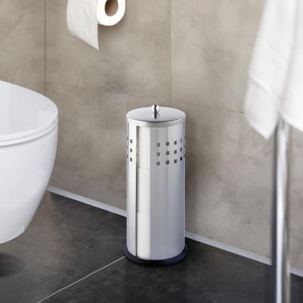 WENKO 16636100 - Toilettenpapierhalter ANCONA 13x34 cm Edelstahl/Silber