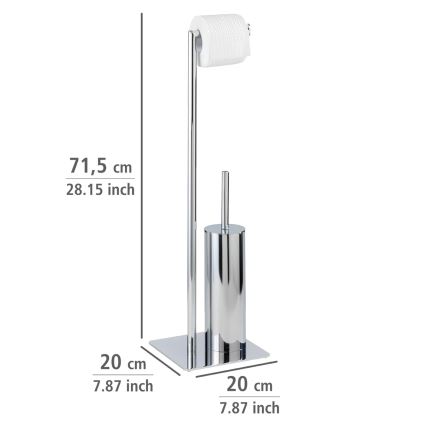 WENKO 18562100 - WC-Bürste RECCO 20 x 71,5 cm, glänzender Chrom