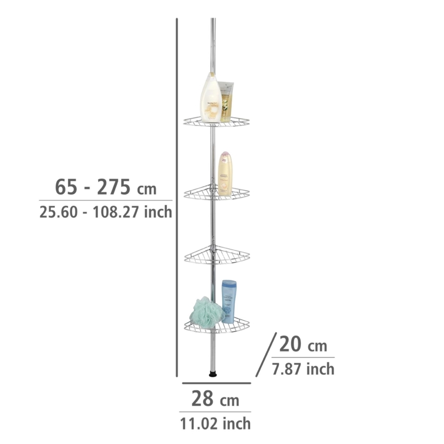 WENKO 18596100-Eckelement PREA 28x200 cm Edelstahl/Glanzchrom