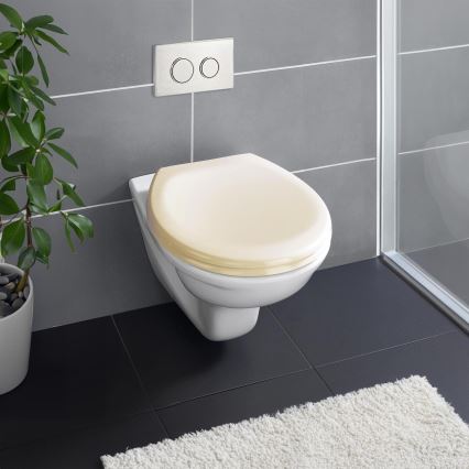WENKO 18760100-WC Sitz OTTANA 37,5x44,5 cm beige/silber