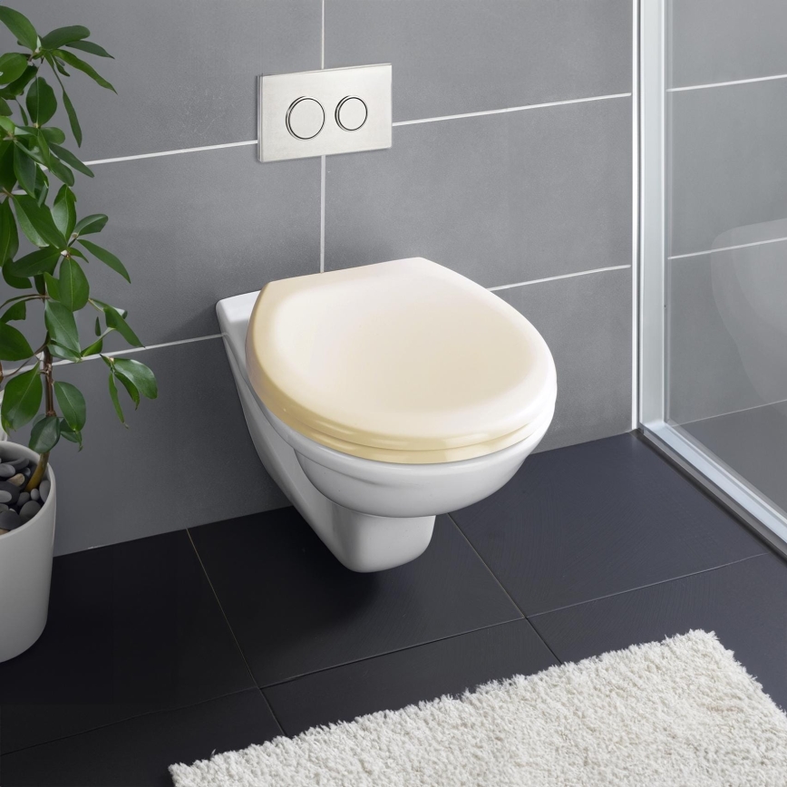 WENKO 18760100-WC Sitz OTTANA 37,5x44,5 cm beige/silber
