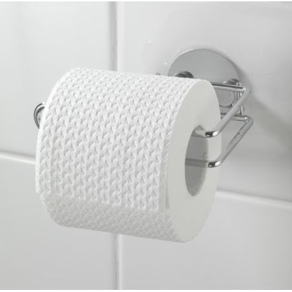 WENKO 18774100 - Toilettenpapierhalter TURBO-LOC, rund, Stahl, 14 x 9 cm, Chrom
