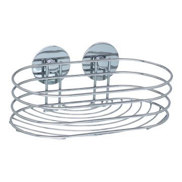 WENKO 18775100-Ablage TURBO-LOC RUND STAHL 23,5x13,5 cm Glanzchrom