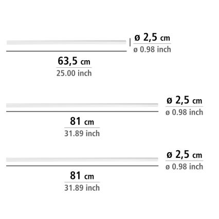 WENKO 19216100 - Stangenhalter UNIVERSAL 2,5x2,5 cm weiß