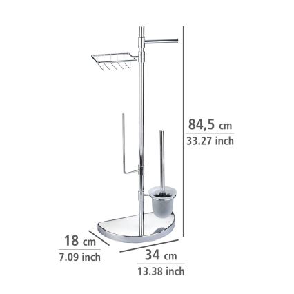 WENKO 196022500 - Toiletten-Center SPACE MARVEL 34x84,5 cm silber/satin