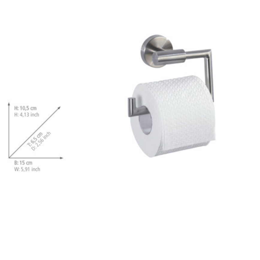 WENKO 19612100 - Toilettenpapierhalter BOSIO MATT 15 x 10,5 cm Edelstahl/silber