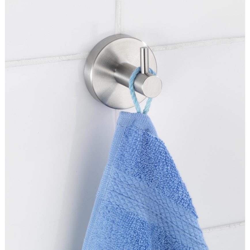 WENKO 19621100 - Haken BOSIO MATT 5,5x5,5 cm Edelstahl/silber