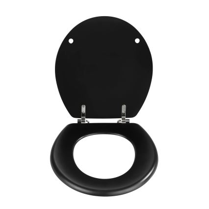 WENKO 20077100-WC WC-Sitz PRIMA 37x41 cm schwarz/silber