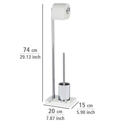 WENKO 20486100 - WC-Bürste NOBLE 20 x 74 cm Chrom/weiß