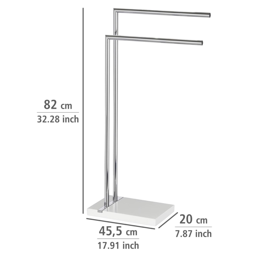 WENKO 20487100 - Handtuchständer NOBLE 45,5x82 cm glänzender Chrom/weiß