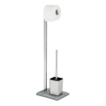 WENKO 20604100 - WC-Bürste GRANIT 23x73,5 cm Edelstahl/Satin/Grau