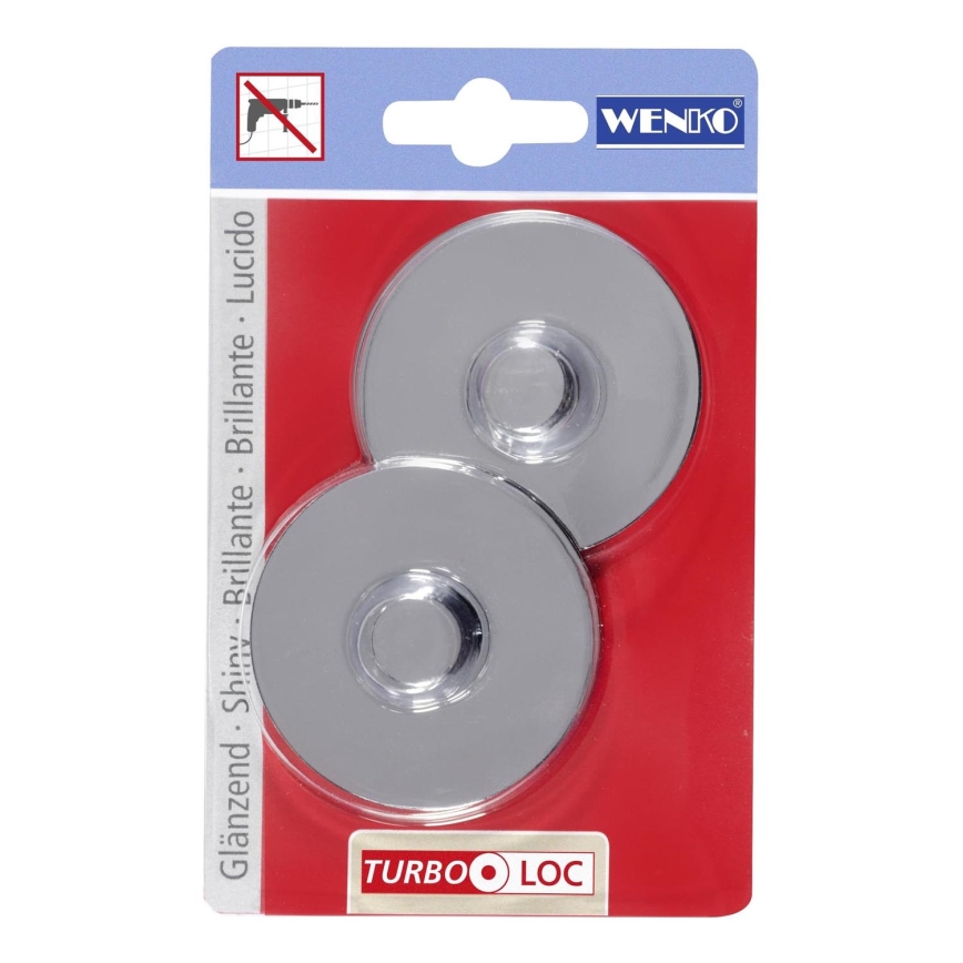WENKO 20646100-Adapter CLA+PREM+STYLE AD TL 6x1,4 cm, glänzendes Chrom