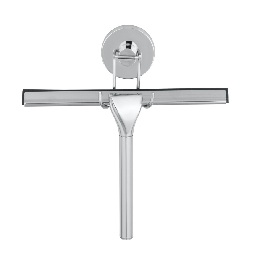 WENKO 20877100 - Rund-Abzieher VACUUM-LOC 24,5 x 25 cm, Edelstahl, glänzend, Chrom/Silber