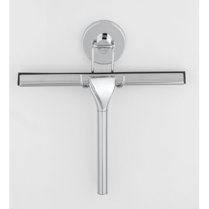 WENKO 20877100 - Rund-Abzieher VACUUM-LOC 24,5 x 25 cm, Edelstahl, glänzend, Chrom/Silber