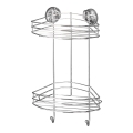 WENKO 20885100-Eckregal VACUUM-LOC RUND STAHL 24,5x41 cm glänzendes Chrom