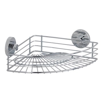 WENKO 20887100 - VACUUM-LOC Ablage, rund, Stahl, 31 x 22,5 cm, verchromt, glänzend