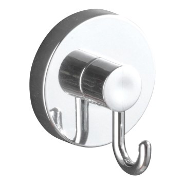 WENKO 20900100-Haken VACUUM-LOC rund, Stahl, 6 x 6,7 cm, glänzender Chrom