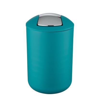 WENKO 21227100 - Abfalleimer BRASIL 19,5x31 cm türkis/hochglanzchrom