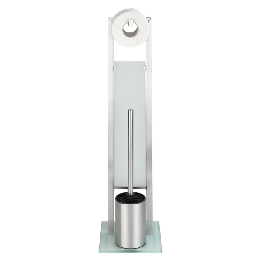 WENKO 21564100 - WC-Bürste RIVALTA 18 x 70 cm Edelstahl/silber/weiß/schwarz