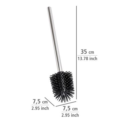 WENKO 21799100 - WC-Bürste 7,5 x 35 cm, Edelstahl/silber/schwarz