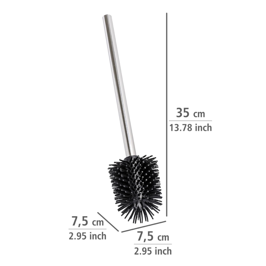 WENKO 21799100 - WC-Bürste 7,5 x 35 cm, Edelstahl/silber/schwarz