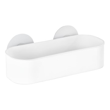 WENKO 21824100-Regal OSIMO Kunststoff 27x12 cm weiß/transparent