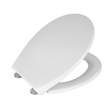 WENKO 21903100-WC WC-Sitz SAMOS 44,5 x 37,5 cm weiß/silber