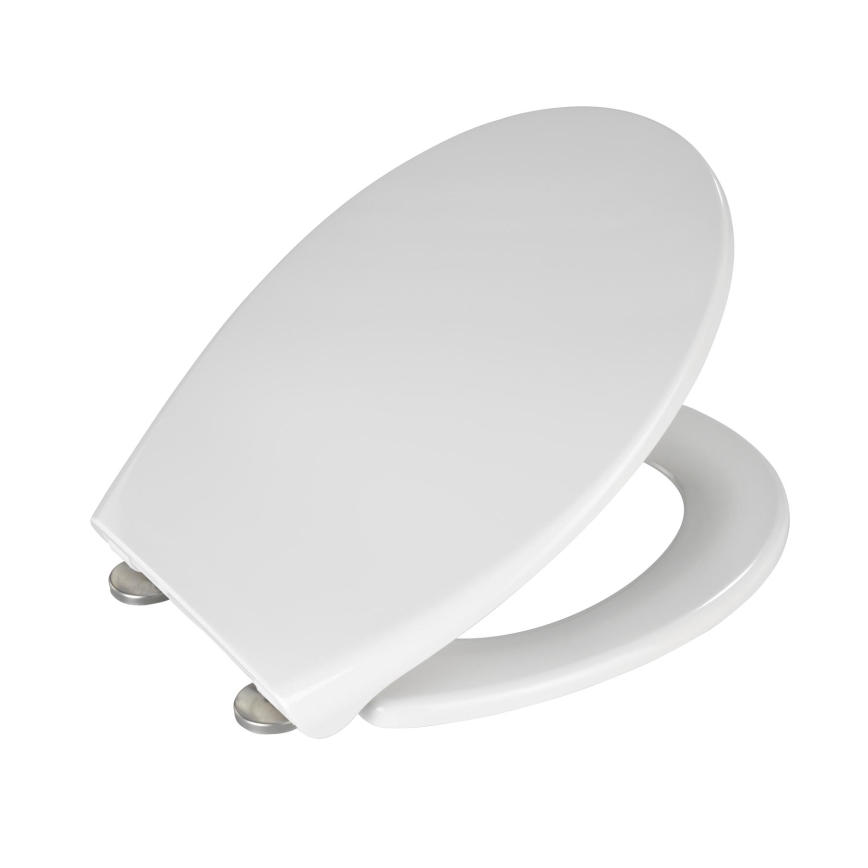 WENKO 21903100-WC WC-Sitz SAMOS 44,5 x 37,5 cm weiß/silber