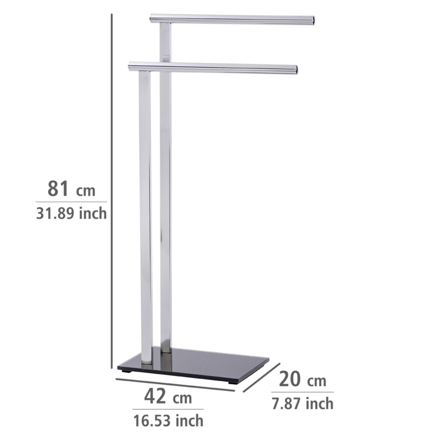 WENKO 22090100 - Handtuchständer LAVA 42x81 cm Edelstahl/silber/schwarz