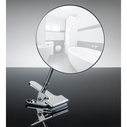 WENKO 22195100 - Kosmetikspiegel CLIP 15x27 cm, glänzender Chrom