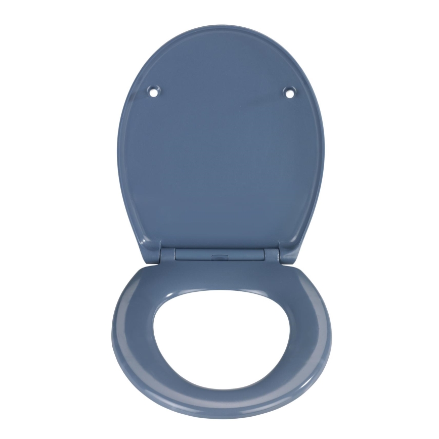 WENKO 22403100-WC WC-Sitz SAMOS 44,5x37,5 cm blau/silber