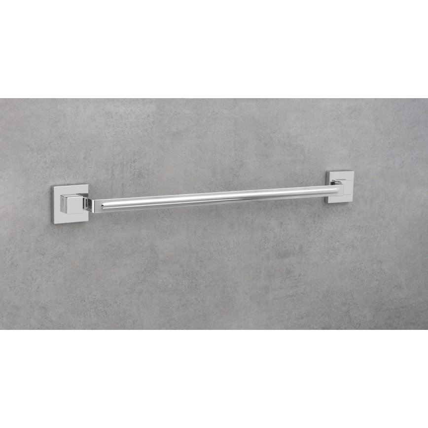 WENKO 22684100 - Handtuchhalter VACUUM-LOC QUADRO ED 60,5 x 6 cm, Silber/Glanzchrom