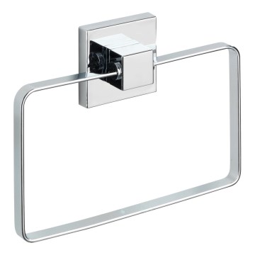 WENKO 22689100-Handtuchhalter VACUUM-LOC QUADRO ED 18,5 x 14 cm silber/glänzend verchromt