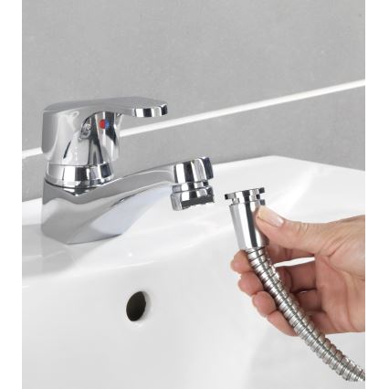 WENKO 22866100 - Duschstange UNIVERSAL 170x6,5 cm glänzender Chrom/Silber/Grau