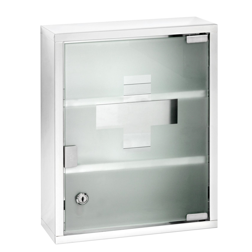 WENKO 22924100 - Medizinschrank 30x40 cm Edelstahl/Silber